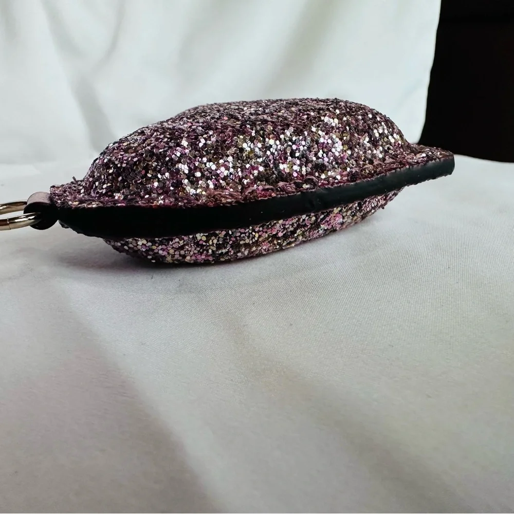 Kate Spade - glitter 3D Puffy heart key fob, Rosegold